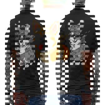 タクティカル コーギー 犬種 戦士 動物 しゃれ ミーム メンズTシャツ バックプリント - Kawaiitshirt