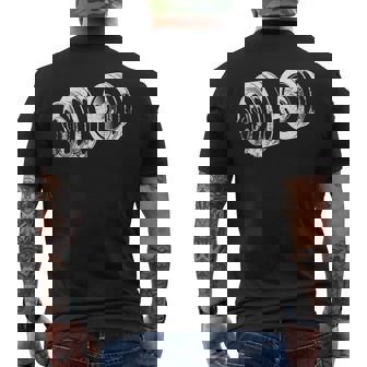 ダンベルデザインフィットネス上腕二頭筋トレーニング メンズTシャツ バックプリント - Kawaiitshirt