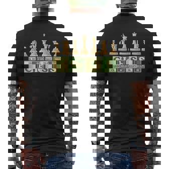 チェス駒 チェスの恋人 チェックメイト ヴィンテージ メンズTシャツ バックプリント - Kawaiitshirt