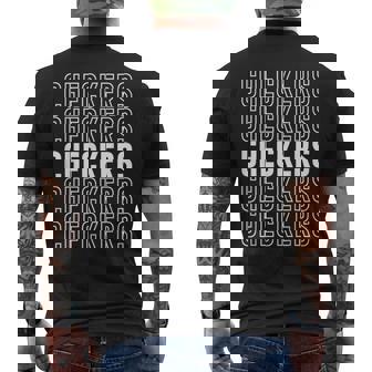 チェッカー メンズTシャツ バックプリント - Kawaiitshirt