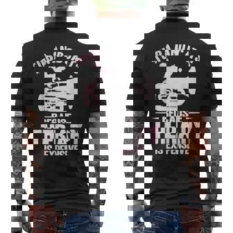 チューバ 水彩 チューバと猫 メンズTシャツ バックプリント - Kawaiitshirt