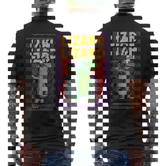 トカゲトカゲミームコミックポスター メンズTシャツ バックプリント - Kawaiitshirt