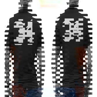 ナンバー34 スポーツジャージプレーヤー 34 ファン フロントプリント ヴァーシティ メンズTシャツ バックプリント - Kawaiitshirt