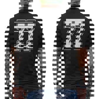 ナンバー77 野球 フットボール 誕生日 メンズTシャツ バックプリント - Kawaiitshirt