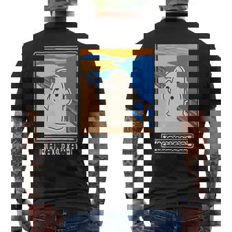 ハニワくん の ムンクの叫び 埴輪【ゆるフレンズ】名画 パロディ 歴史土器 キャラクター かわいい イラスト 面白い 長袖tシャツ メンズTシャツ バックプリント - Kawaiitshirt