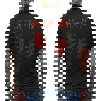 ハロウィーン-血まみれの手血のスプラッターコスチュームゾンビ メンズTシャツ バックプリント - Kawaiitshirt