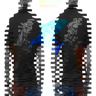 ハワイアン トライバル シャーク ポリネシアン タトゥースタイル バケーション メンズTシャツ バックプリント - Kawaiitshirt