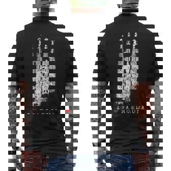 バルセロナ サグラダファミリア ヴィンテージ スパニッシュ I Love Barcelona メンズTシャツ バックプリント - Kawaiitshirt