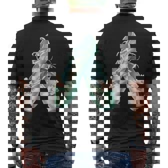 バレリーナガール ミントグリーン ダンス バレエ水彩画 メンズTシャツ バックプリント - Kawaiitshirt