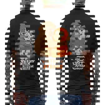 パンチパンチくん 寂しい動物園猿 メンズTシャツ バックプリント - Kawaiitshirt