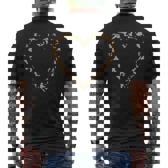 ヒョウ柄のハート メンズTシャツ バックプリント - Kawaiitshirt