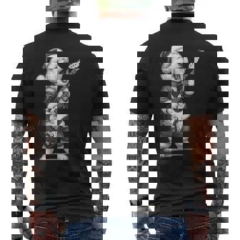 ビション・フリーゼ ギターを弾く クリスマス 犬好き メンズTシャツ バックプリント - Kawaiitshirt