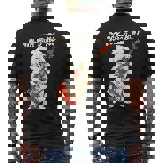 ビション・フリーゼ ギターを弾く ロックンロール 犬好き メンズTシャツ バックプリント - Kawaiitshirt