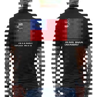 ビルマのミャンマー国旗 メンズTシャツ バックプリント - Kawaiitshirt