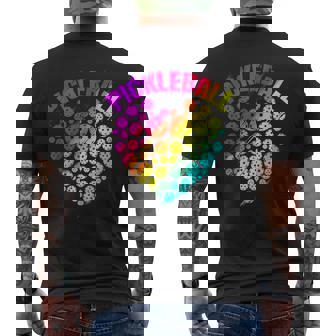 ピックルボール ハート カラフル ラブ ピックルボール メンズTシャツ バックプリント - Kawaiitshirt