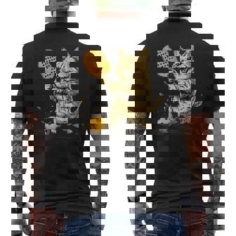 ピックルボール選手 ピックルボールの猫 長袖tシャツ メンズTシャツ バックプリント - Kawaiitshirt