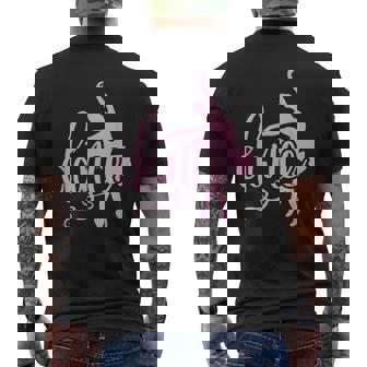 ピンクのバレエダンサー、スクリプトダンスレタリングデザイン。 メンズTシャツ バックプリント - Kawaiitshirt