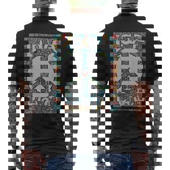 ピースサイン Love 60年代 70年代 タイダイ ヒッピー コスチュームシャツ メンズTシャツ バックプリント - Kawaiitshirt