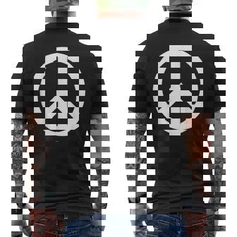 ホワイト ピースサイン メンズTシャツ バックプリント - Kawaiitshirt