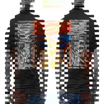 ファニー タビーキャット 絵画 ムンクの叫び パロディ メンズTシャツ バックプリント - Kawaiitshirt