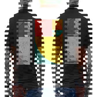 フィボナッチスパイラル幾何学アート メンズTシャツ バックプリント - Kawaiitshirt