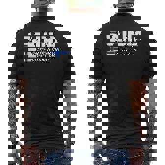 フィンランドのフィンランド サウナ ヘブン ホッター よりヘヴン ホッター メンズTシャツ バックプリント - Kawaiitshirt