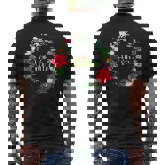 フラダンス フラ レッスン用 アロハ トロピカル ハワイ ハイビスカス かわいい 人気 プルメリア ハワイアン 黒 夏 メンズTシャツ バックプリント - Kawaiitshirt