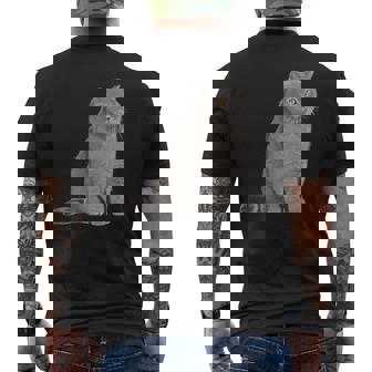 ブリティッシュショートヘアの猫 長袖tシャツ メンズTシャツ バックプリント - Kawaiitshirt