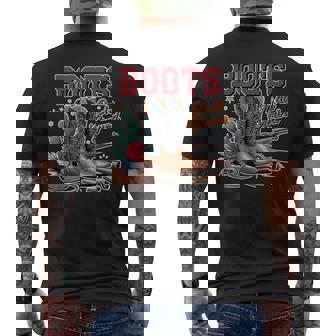 ブーツ オン グラウンド カウガール カウボーイ ウエスタン メンズTシャツ バックプリント - Kawaiitshirt