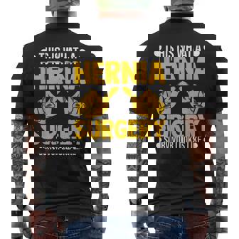 ヘルニア 手術 患者 回復 お見舞い 駄じゃれ メンズTシャツ バックプリント - Kawaiitshirt