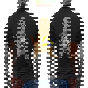ミーアキャット バレーボール選手 バレーボール スポーツ メンズTシャツ バックプリント - Kawaiitshirt