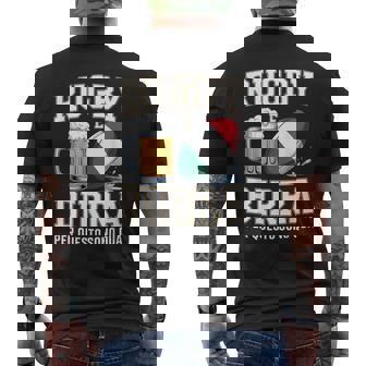 ラグビーとビール だからこそ私はここにいます イタリアのラグビーファン メンズTシャツ バックプリント - Kawaiitshirt