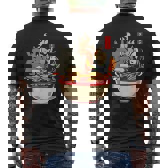 ラーメンプールパーティー かわいい日本アニメヌードルフード メンズTシャツ バックプリント - Kawaiitshirt