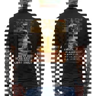 ラーメン猫 シャム猫 ラーメンを食べるラーメン泥棒 グランジ メンズTシャツ バックプリント - Kawaiitshirt