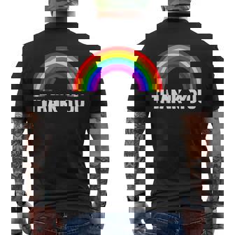 レインボー Thank You メンズTシャツ バックプリント - Kawaiitshirt