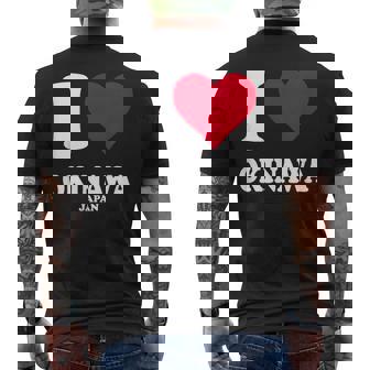 レッドハート I Love 沖縄 メンズTシャツ バックプリント - Kawaiitshirt