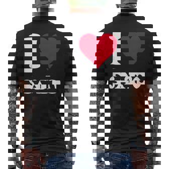 レッドハート I Loveato メンズTシャツ バックプリント - Kawaiitshirt