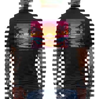 レトロ サンセット マリブビーチ メンズTシャツ バックプリント - Kawaiitshirt