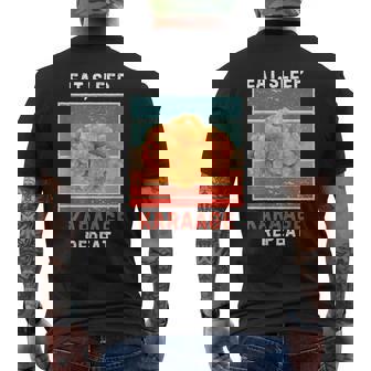 レトロ 食べる 寝る からあげ リピート ヴィンテージ からあげ フード好き メンズTシャツ バックプリント - Kawaiitshirt