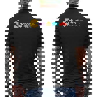 レトロヴィンテージ80年代アーケードゲームインベーダーマッシュアップ メンズTシャツ バックプリント - Kawaiitshirt