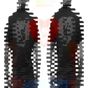 ロックミュージックラバーレッドハートロックンロール メンズTシャツ バックプリント - Kawaiitshirt