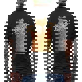 ヴィンテージ かわいい 面白い 猫 2匹の魚が目についた 恋人 気まぐれな メンズTシャツ バックプリント - Kawaiitshirt