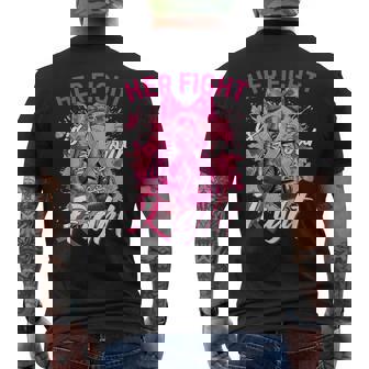 乳がん Her Fight Is Our Fight 乳がんグローブ メンズTシャツ バックプリント - Kawaiitshirt