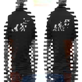 人類の進化 バレーボール バレーボール好き 趣味 おもしろ バレーボール部 ビーチバレー バレー好き メンズTシャツ バックプリント - Kawaiitshirt