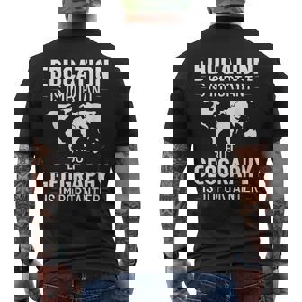 地理教師 地理学者 世界地図 学習史 メンズTシャツ バックプリント - Kawaiitshirt