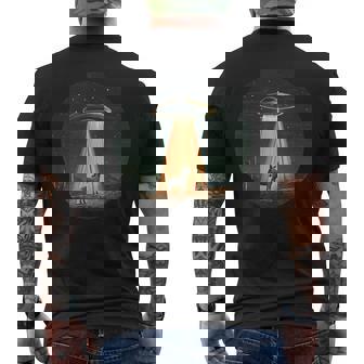 宇宙宇宙人のためにufoに誘拐された宇宙好きのロバ メンズTシャツ バックプリント - Kawaiitshirt