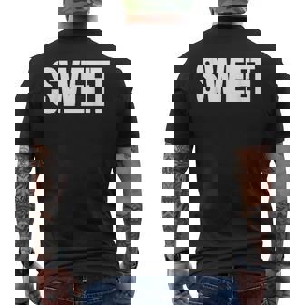 巨大な文字に甘いという言葉を込めて メンズTシャツ バックプリント - Kawaiitshirt