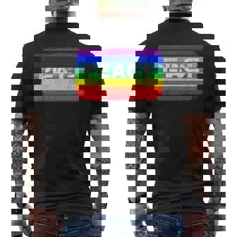 平和 シンボル 国旗 色 戦争反対 虹 Peace No Warintage メンズTシャツ バックプリント - Kawaiitshirt