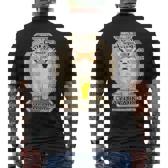 幸せはビールを持つ老人にあり 秋田犬 メンズTシャツ バックプリント - Kawaiitshirt