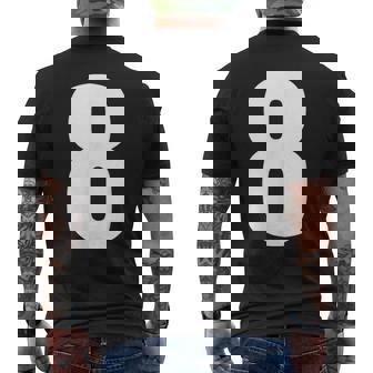 数字 8 数字 8 プレーン 白 数字 メンズTシャツ バックプリント - Kawaiitshirt